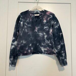 Lucky Brand Navy and Pink Tie-Dye Top